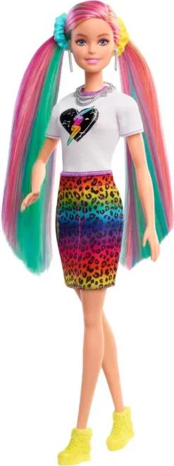 Barbie Leoparden Regenbogen-Haar Puppe Mit Farbwechseleffekt, 16 Zubehörteilen -Kinderspielzeug Rabatte 010b41a4063c970cf0af75c8b19baff0