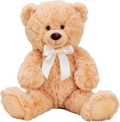 Teddybär Hellbraun Mit Schleife 56 Cm Kuscheltier Teddy