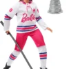 Barbie Wintersport Eishockeyspielerin-Puppe Brünett, Kurvige Form (30 Cm) Mit Hemd, Helm, Hockeyschläger, Puck & Trophäe, Für Kinder Ab 3 Jahren