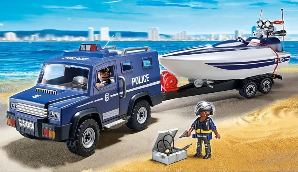 PLAYMOBIL 5187 Polizei-Action Mit Truck Und Speedboat 4 PLAYMOBIL 5187 Polizei-Action Mit Truck Und Speedboat – Bild 2