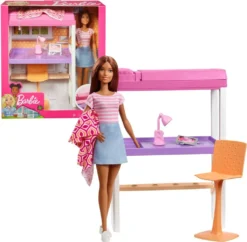 MATTEL Barbie Deluxe-Set Möbel Hochbett/Tisch Und Puppe -Kinderspielzeug Rabatte 2231e26e51c334e7539de23bb87b8eae