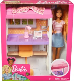 MATTEL Barbie Deluxe-Set Möbel Hochbett/Tisch Und Puppe -Kinderspielzeug Rabatte 25109feed3a2e31b3095fb40a06a9473