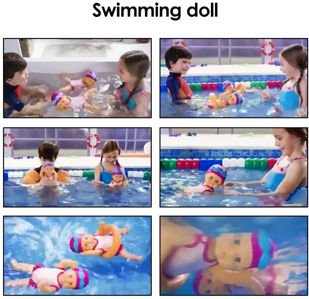 Schwimmpuppe/Wasser-Babypuppe - Interaktive Schwimmpuppe Baby Puppe Mit Schwimm Funktion, Wasserdichtes Badewannenspielzeug Für Kinder Baby,ungenießbare Mini-Heimdekorationen Ohne Silikon 7 Schwimmpuppe/Wasser-Babypuppe - Interaktive Schwimmpuppe Baby Puppe Mit Schwimm Funktion, Wasserdichtes Badewannenspielzeug Für Kinder Baby,ungenießbare Mini-Heimdekorationen Ohne Silikon – Bild 5