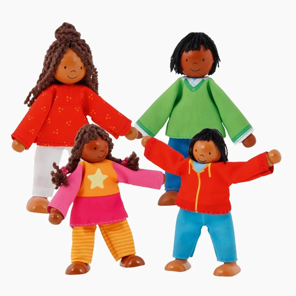 Goki Biegepuppen Farbige Familie 4 Goki Biegepuppen Farbige Familie – Bild 2