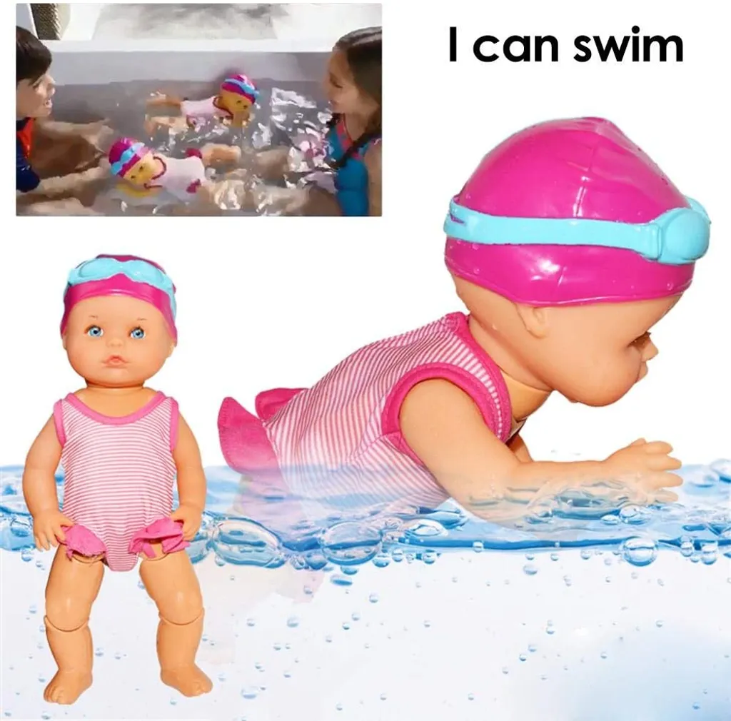 Schwimmpuppe/Wasser-Babypuppe - Interaktive Schwimmpuppe Baby Puppe Mit Schwimm Funktion, Wasserdichtes Badewannenspielzeug Für Kinder Baby,ungenießbare Mini-Heimdekorationen Ohne Silikon 5 Schwimmpuppe/Wasser-Babypuppe - Interaktive Schwimmpuppe Baby Puppe Mit Schwimm Funktion, Wasserdichtes Badewannenspielzeug Für Kinder Baby,ungenießbare Mini-Heimdekorationen Ohne Silikon – Bild 3