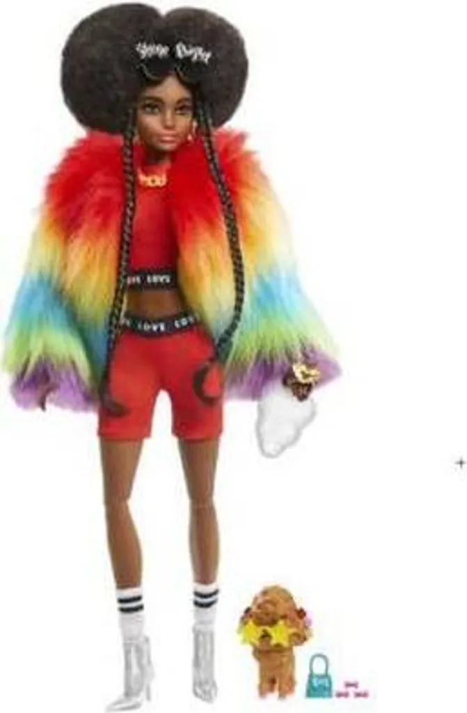 Barbie Extra Puppe Mit Afro Und Regenbogen-Jacke, Inkl. Haustier 12 Barbie Extra Puppe Mit Afro Und Regenbogen-Jacke, Inkl. Haustier – Bild 10