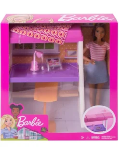MATTEL Barbie Deluxe-Set Möbel Hochbett/Tisch Und Puppe -Kinderspielzeug Rabatte 4cb788bb707ce320630f3abe562ae7c1