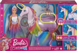 Barbie GWM78 - Dreamtopia Magisches Zauberlicht Einhorn Mit Berührungsfunktion, Licht Und Sound, Puppen Spielzeug Und Puppenzubehör Ab 3 Jahren, Reduzierte Verpackung -Kinderspielzeug Rabatte 4d37307492835782654201e59ef30830