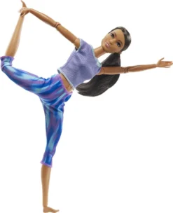 Barbie Made To Move Puppe (Afro-Style) Im Lila Yoga Outfit -Kinderspielzeug Rabatte 52228d25579859b066f428c79df9d138