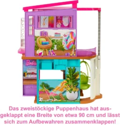 Barbie Malibu Ferien-Haus (klappbar), Puppenhaus Inkl. Möbel & Zubehör -Kinderspielzeug Rabatte 56ec579fd80cb1f9687dc000f522b493