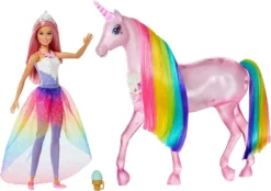 Barbie GWM78 - Dreamtopia Magisches Zauberlicht Einhorn Mit Berührungsfunktion, Licht Und Sound, Puppen Spielzeug Und Puppenzubehör Ab 3 Jahren, Reduzierte Verpackung -Kinderspielzeug Rabatte 572af15f8ed5e5d4507f73cfe2f301d4