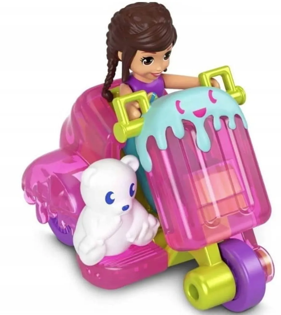 Mattel Polly Pocket Puppe Mit Auto Eis 4 Mattel Polly Pocket Puppe Mit Auto Eis – Bild 2