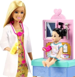 Barbie Kinderärztin Puppe (blond), Spielset Mit Kleinkind -Kinderspielzeug Rabatte 6f271b1d71317e91123c0cf66c467fa5