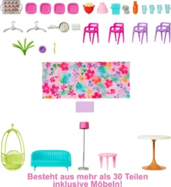 Barbie Malibu Ferien-Haus (klappbar), Puppenhaus Inkl. Möbel & Zubehör -Kinderspielzeug Rabatte 7239ed1031c83bc46886f001b01f459b