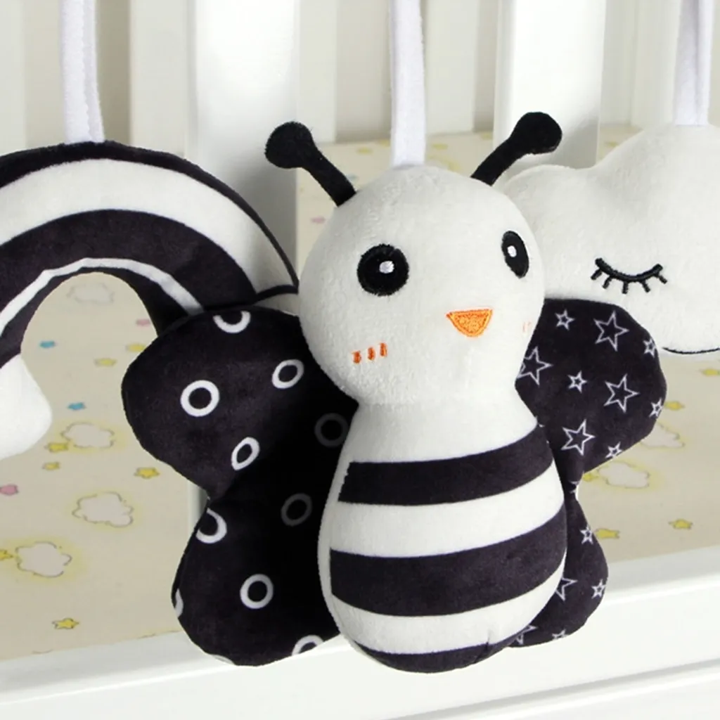 Biene Spiral Hängend Krippe Bett Herum Mit Glocke Spielzeug Baby Schwarz Weiß Eye Sensing Quietscher Puppe Babyspielzeug 5 Biene Spiral Hängend Krippe Bett Herum Mit Glocke Spielzeug Baby Schwarz Weiß Eye Sensing Quietscher Puppe Babyspielzeug – Bild 3