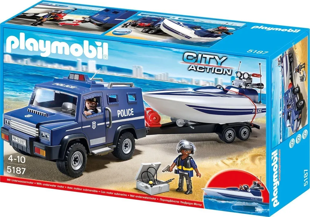 PLAYMOBIL 5187 Polizei-Action Mit Truck Und Speedboat 3 PLAYMOBIL 5187 Polizei-Action Mit Truck Und Speedboat