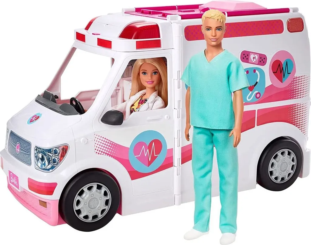 Mattel GMG35 - Barbie - 2 In 1 Krankenwagen Mit Licht & Sound Inkl. 2 Puppen Und Weitere Zubehörteile 3 Mattel GMG35 - Barbie - 2 In 1 Krankenwagen Mit Licht & Sound Inkl. 2 Puppen Und Weitere Zubehörteile