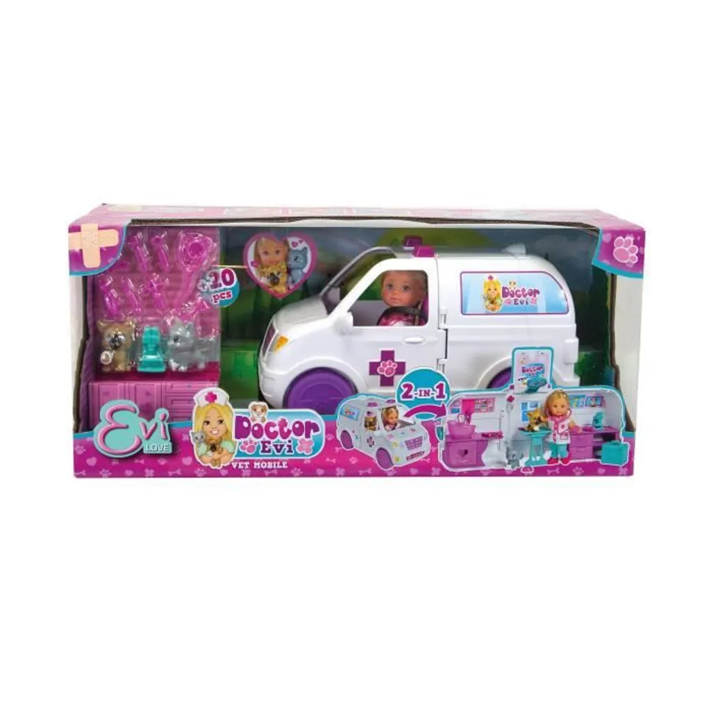 SIMBA TOYs Simba Spielset Evi Love 2-in-1 Tier-Mobil 12 Cm Weiß 5 SIMBA TOYs Simba Spielset Evi Love 2-in-1 Tier-Mobil 12 Cm Weiß – Bild 3