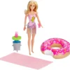 Mattel GHT20 Barbie Puppe Spielset Mit Donut-Schwimmring, Tisch Und Mehr -Kinderspielzeug Rabatte 89e0531aff7d8fc5696493242c1a10f5