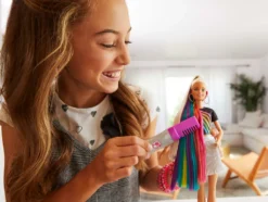 Barbie Regenbogen Glitzerhaar Puppe (blond), Anziehpuppe Mit Bunten Haaren -Kinderspielzeug Rabatte 8caf3359ec7f999135b44307321f4319
