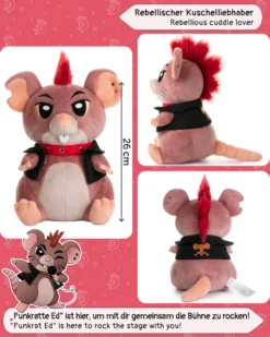 Ed, Die Punk-Ratte | 26cm Plüschie Stofftier, Plüschtier, Ratten-Kuscheltier, Braun Rot Schwarz -Kinderspielzeug Rabatte 8d29d61b82c70d87fbc065b489151003