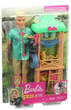 Barbie Ken Wild-Tierarzt Spielset Puppe (blond) Mit Leopard Und Affe, Anziehpuppe -Kinderspielzeug Rabatte 8db514e11dc591a40155640c5669dfa1