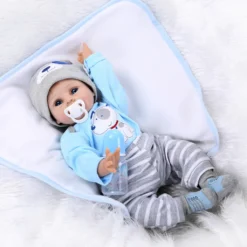 22inch 55cm Reborn Toddler Baby Doll Boy Silicone Body Boneca With Clothes Blue Eyes Lifelike Cute Gifts Toy Blue Dog -Kinderspielzeug Rabatte 9549588bd34d613c2e95c764b5779f2b