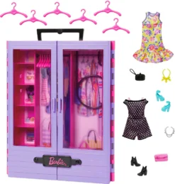 Barbie Fashionistas Kleiderschrank, 6 Kleiderbügel, Für Kinder Ab 3 Jahren