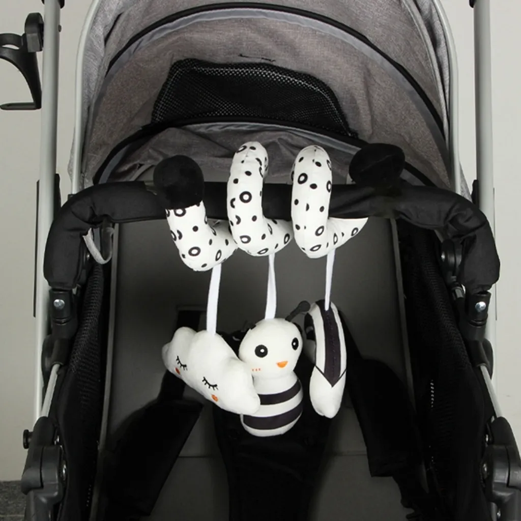 Biene Spiral Hängend Krippe Bett Herum Mit Glocke Spielzeug Baby Schwarz Weiß Eye Sensing Quietscher Puppe Babyspielzeug 3 Biene Spiral Hängend Krippe Bett Herum Mit Glocke Spielzeug Baby Schwarz Weiß Eye Sensing Quietscher Puppe Babyspielzeug