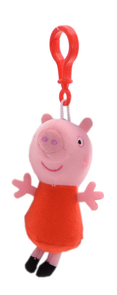 JAZWARES Peppa Wutz Plüschanhänger (12cm), Charakter :Peppa 3 JAZWARES Peppa Wutz Plüschanhänger (12cm), Charakter :Peppa