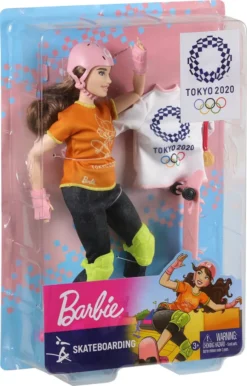 Barbie Berufe Sport Skateboarder Puppe, Geschenk Und Spielzeug Ab 3 Jahren