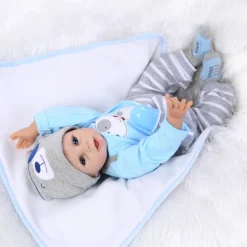22inch 55cm Reborn Toddler Baby Doll Boy Silicone Body Boneca With Clothes Blue Eyes Lifelike Cute Gifts Toy Blue Dog -Kinderspielzeug Rabatte aef48cb279dac1fda509d2184f3d39b4