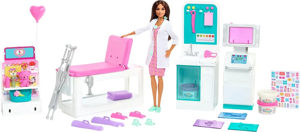 Barbie Krankenstation Set Mit Puppe (Brünett), Anziehpuppe Inkl. Zubehör 3 Barbie Krankenstation Set Mit Puppe (Brünett), Anziehpuppe Inkl. Zubehör