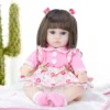 Elegant Realistische Reborn Babypuppen Silikon Vinyl Reborn Baby Mädchen Dolls Mit Lange Haare Kind Handgemacht Spielzeug 16'' -Kinderspielzeug Rabatte b3eeb69306b174811773ae272713020e
