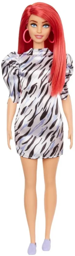 Barbie Fashionistas Puppe (rothaarig) Im Gemusterten Puff-Ärmel Kleid -Kinderspielzeug Rabatte ba0b3c0645cdb88c78792310525241bc
