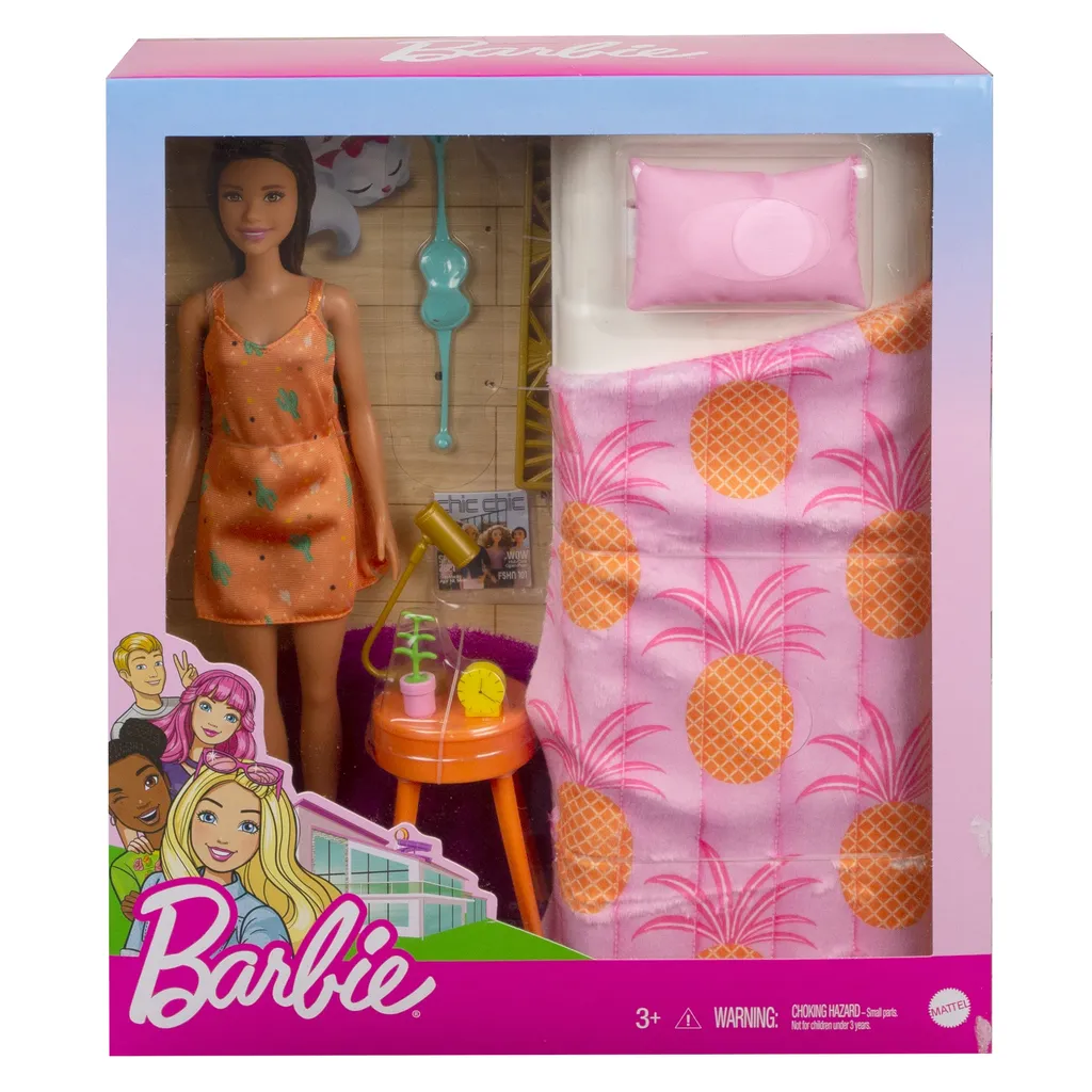 Barbie Möbel-Spielset Schlafzimmer Mit Puppe, Puppenhaus-Möbel 4 Barbie Möbel-Spielset Schlafzimmer Mit Puppe, Puppenhaus-Möbel – Bild 2