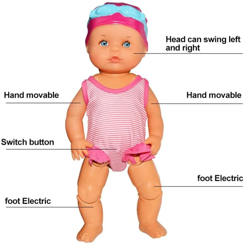 Schwimmpuppe/Wasser-Babypuppe - Interaktive Schwimmpuppe Baby Puppe Mit Schwimm Funktion, Wasserdichtes Badewannenspielzeug Für Kinder Baby,ungenießbare Mini-Heimdekorationen Ohne Silikon 4 Schwimmpuppe/Wasser-Babypuppe - Interaktive Schwimmpuppe Baby Puppe Mit Schwimm Funktion, Wasserdichtes Badewannenspielzeug Für Kinder Baby,ungenießbare Mini-Heimdekorationen Ohne Silikon – Bild 2