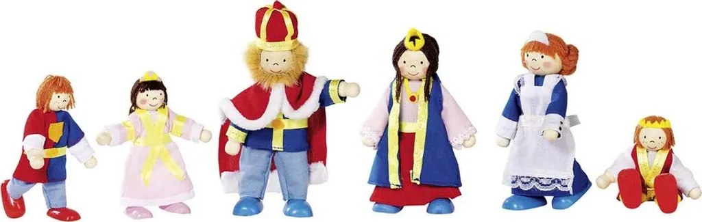 Goki 51797 Biegepuppen Königsfamilie, Mehrfarbig, 6-teilig (1 Set) 4 Goki 51797 Biegepuppen Königsfamilie, Mehrfarbig, 6-teilig (1 Set) – Bild 2
