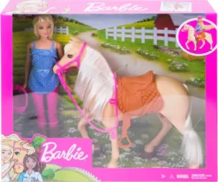 Barbie Pferd Mit Puppe (blond), Anziehpuppe, Modepuppe, Pferde Spielzeug -Kinderspielzeug Rabatte ca2318a51f3e3a4fbc02bab3dacd8b96