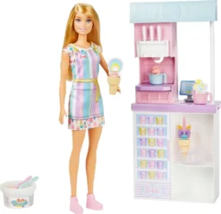 Barbie Eisdiele Mit Puppe (blond), Barbie Set Inkl. Zubehör, Anziehpuppe -Kinderspielzeug Rabatte cf47b685338d44f088e379ef0c76aba9