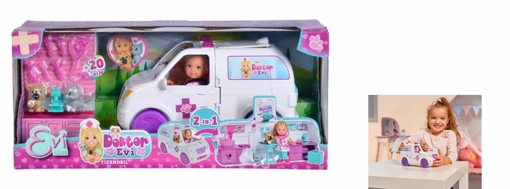 SIMBA TOYs Simba Spielset Evi Love 2-in-1 Tier-Mobil 12 Cm Weiß 8 SIMBA TOYs Simba Spielset Evi Love 2-in-1 Tier-Mobil 12 Cm Weiß – Bild 6