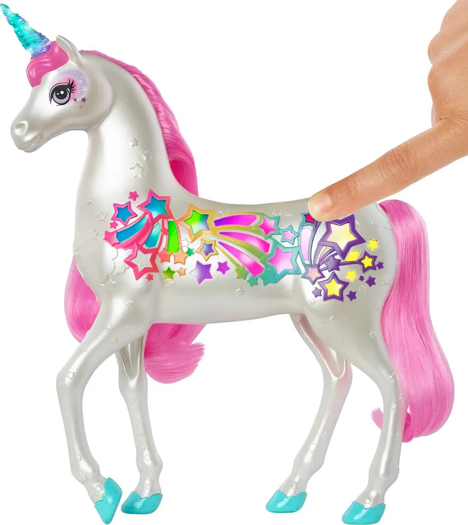 Barbie Dreamtopia Regenbogen-Königreich Magisches Haarspiel Einhorn 4 Barbie Dreamtopia Regenbogen-Königreich Magisches Haarspiel Einhorn – Bild 2
