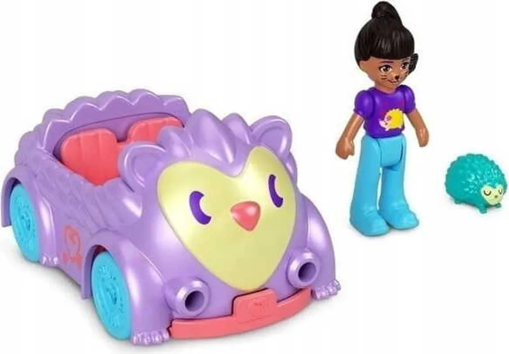 Mattel Polly Pocket Puppe Mit Auto Igel 3 Mattel Polly Pocket Puppe Mit Auto Igel