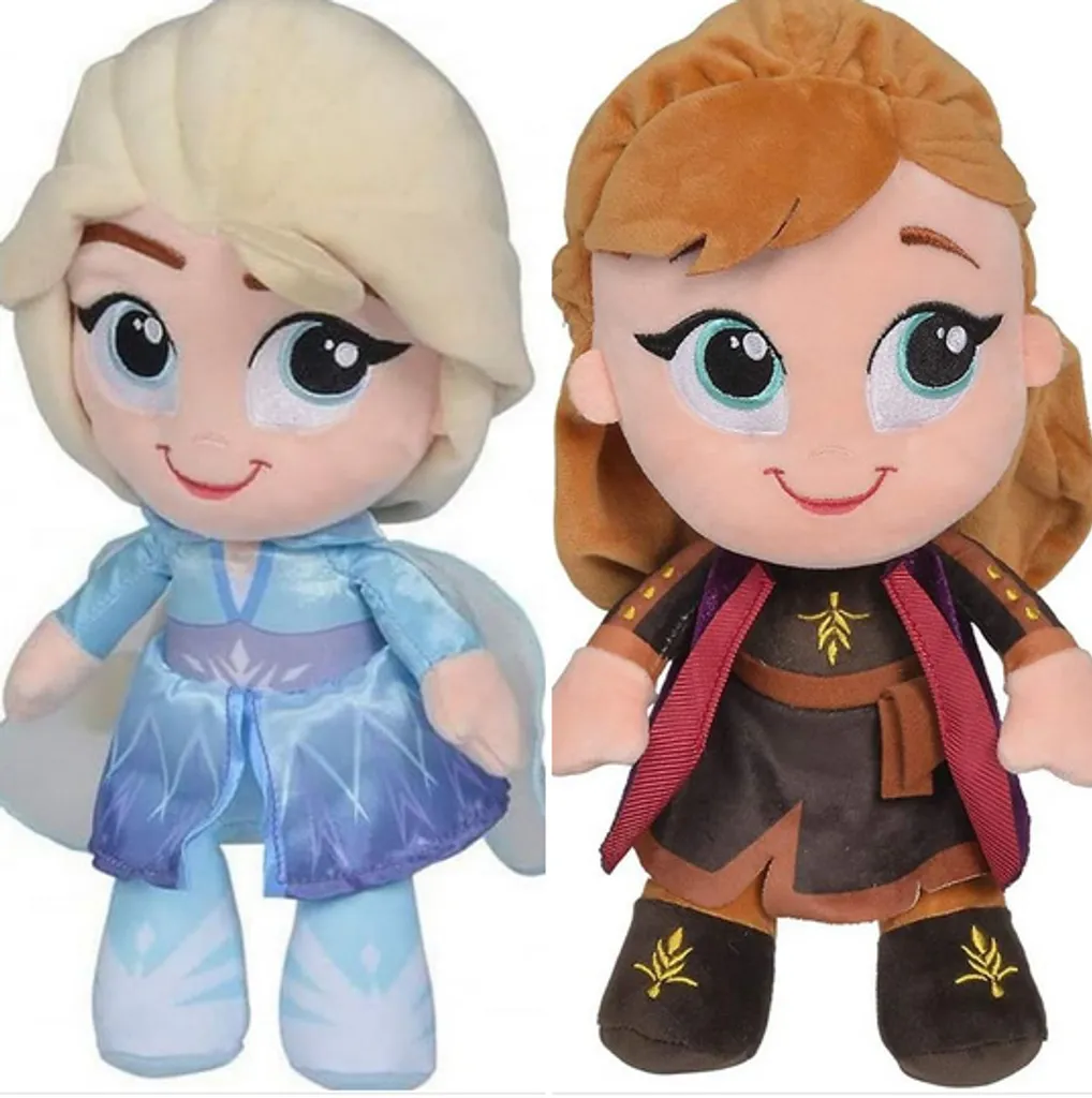 Disney Die Eiskönigin Frozen Elsa Und Prinzessin Anna Ca 30 Cm Plüsch Stoffpuppe Plüschpuppe
