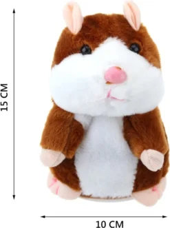 Sprechender Hamster Wiederholt-Funktion Talking Hamster Plüschhamster Plüschtier Spielzeug Für Kinder, Geschenk Für Mädchen, 15 Cm (B)