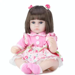 Elegant Realistische Reborn Babypuppen Silikon Vinyl Reborn Baby Mädchen Dolls Mit Lange Haare Kind Handgemacht Spielzeug 16'' -Kinderspielzeug Rabatte f769107cb2f381df6d82afda23d7361f